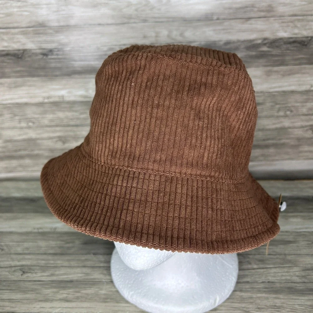 Steve Madden Brown Corduroy Bucket Hat Lined Solid Women's One Size